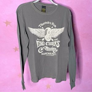 Lucky Brand Motorcycle Thermal Shirt Size Medium Bikercore Retro Vintage Grunge